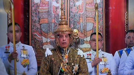 Maha Vajiralongkorn pendant sa cérémonie de couronnement à Bangkok en Thaïlande, le 4 mai 2019.&nbsp; (THAI TV POOL / AFP)