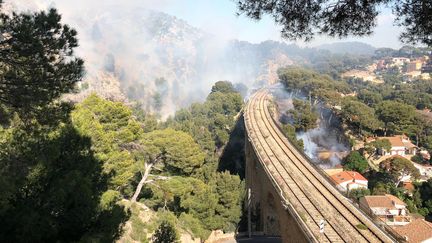 Le feu a pris sur la commune d'Ensues-la-Redonne.&nbsp; (SDIS 13)