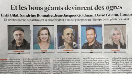 Dans une tribune du JDD, 171 artistes français défendent la réforme du droit d'auteur 
 (JDD)