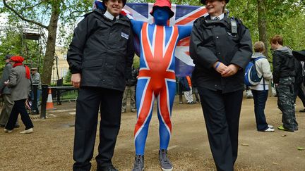 Pr&egrave;s de 6 000 policiers &eacute;taient mobilis&eacute;s pour assurer la s&eacute;curit&eacute; &agrave; Londres. (ADRIAN DENNIS / AFP)