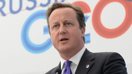 Le Premier ministre britannique David Cameron, le 6 septembre 2013 &agrave; Saint-Petersbourg (Russie). (YURI KADOBNOV / AFP)