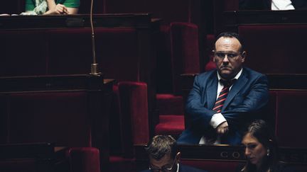 Damien Abad à l'Assemblée nationale, le 30 mai 2023, à Paris. (VIRGINIE HAFFNER / HANS LUCAS / AFP)