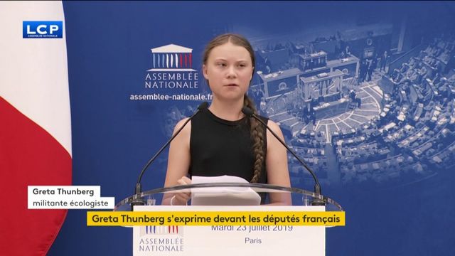 Le discours de la militante écologiste Greta Thunberg à l'Assemblée nationale