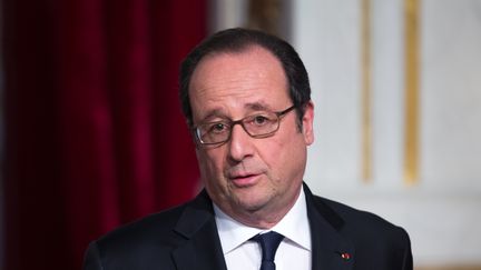 François Hollande donne un discours à l'Elysée, le 7 février 2017 à Paris. (YANN BOHAC / CITIZENSIDE / AFP)