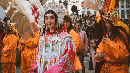 Un défilé en l'honneur du nouvel an chinois dans le 13e arrondissement de&nbsp;Paris,le 17 février 2019. (OLIVIER DONNARS / LE PICTORIUM / MAXPPP)