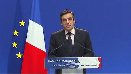 Déclaration de François Fillon le 7 février 2011. (France 2)