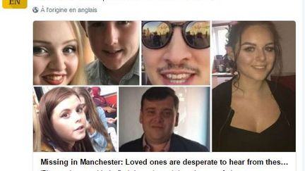 Capture d'écran de l'avis de recherche posté sur Twitter par "The Manchester Evening News" après l'attentat à la Manchester Arena, le 23 mai 2017. (MANCHESTER NEWS / TWITTER)