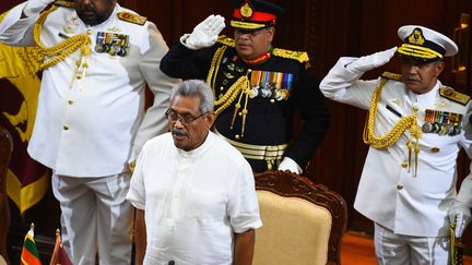 Le président&nbsp;Gotabaya Rajapaksa, le 22 novembre 2019, à Colombo, au Sri Lanka. (ISHARA S. KODIKARA / AFP)