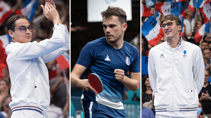 Ugo Didier, Mateo Bohéas et Alex Portal sont montés sur le podium des Jeux paralympiques, chacun dans leur discipline respectives, mardi 3 septembre 2024. (AFP)