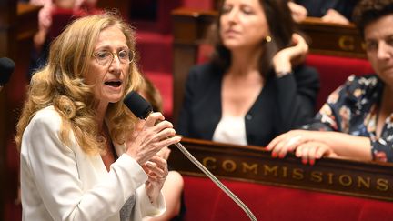 La ministre de la Justice, Nicole Belloubet, le 3 juillet 2018 à Paris. (ERIC FEFERBERG / AFP)