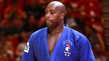 Teddy Riner lors du Grand Slam de Budapest, le 10 juillet 2022. (ATTILA KISBENEDEK / AFP)