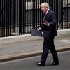 Boris Johnson, après avoir annoncé sa démission devant le 10 Downing Street à Londres (Royaume-Uni), le 7 juillet 2022. (NIKLAS HALLE'N / AFP)