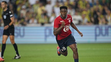 Jonathan David célèbre son but lors du match nul (1-1 a.p.) contre le Fenerbahçe lors du troisième tour de qualification de Ligue des champions le 13 août 2024. (OZAN KOSE / AFP)