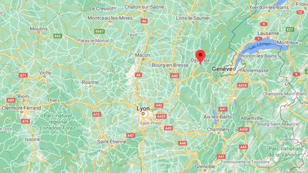 Capture d'écran montrant la ville d'Oyonnax (Ain), où des violences urbaines ont eu lieu dans la nuit du 6 au 7 novembre 2020, faisant trois blessés parmi les policiers.&nbsp; (GOOGLE MAPS)