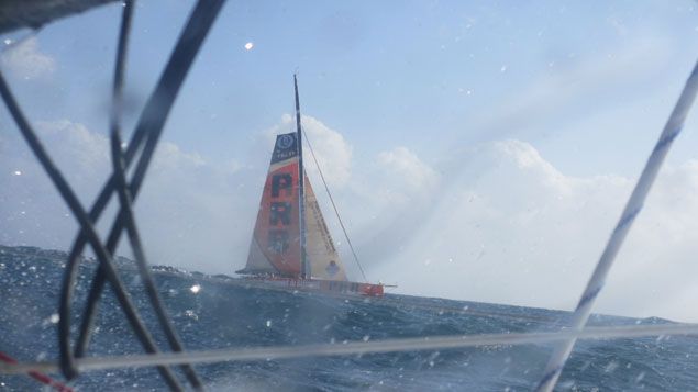 &nbsp; (La vue depuis la cabine du bateau de François Gabart © RADIO FRANCE/Fabrice Rigobert)