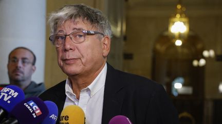 The chairman of the Finance Committee of the National Assembly, Eric Coquerel, on September 17, 2024 at Matignon (Paris). (LUDOVIC MARIN / AFP)