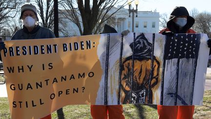 Manifestation à Washington en janvier 2022 pour réclamer la fermeture de Guantanamo. (LENIN NOLLY / EFE)