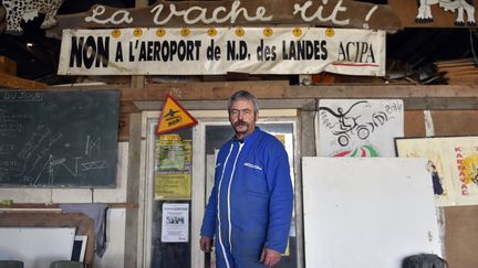 Sylvain Fresneau,&nbsp;paysan à Notre-Dame-des-Landes, président de l'Association de défense des exploitants agricoles) et membre de l'Association citoyenne intercommunale des populations concernées par le projet d'aéroport de NNDL), le 12 février 2016. (LOIC VENANCE / AFP)