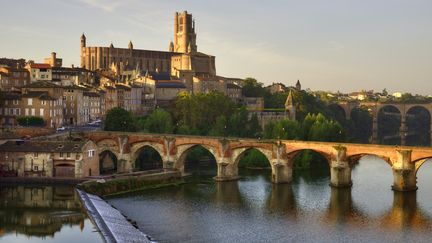 La cit&eacute; &eacute;piscopale d'Albi, situ&eacute;e en bordure du Tarn, constitue un ensemble de monuments datant du Moyen &Acirc;ge dont la cath&eacute;drale Sainte-C&eacute;cile.&nbsp; (ERIC TEISSEDRE / PHOTONONSTOP / AFP)