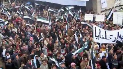 Manifestation anti-régime, le 4 novembre, à Hamas. (YouTube / AFP)