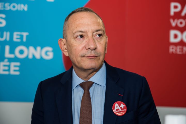 François&nbsp;Toujas, le président de l’EFS depuis octobre 2012, à Paris, le 14 juin 2018. (ALEXIS SCIARD  / MAXPPP)