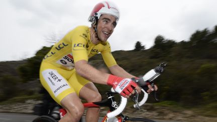 Tony Gallopin, en jaune au départ, n'a pas résisté à Richie Porte lors de la dernière étape de Paris-Nice. (DIRK WAEM / BELGA MAG)