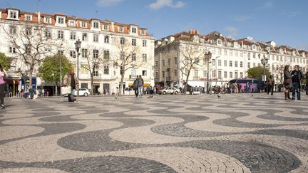 Copacabana ? Non ! Lisbonne, place Dom Pedro IV (Rossio Square), en avril 2012
 (Lorenzo de Simone / Tips / Photononstop / AFP)