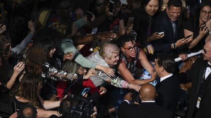 Les fans hurlants se ruent sur Leonardo DiCaprio à son arrivée sur le tapis rouge. (CHRISTOPHE SIMON / AFP)