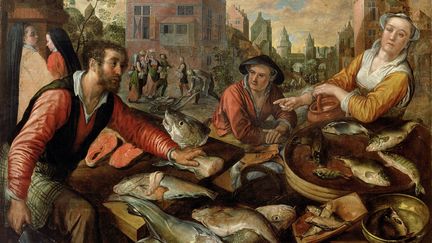 "Marché aux poissons"  Huile sur toile 
 (Ferens Art Gallery, Hull Musées, Royaume-Uni)