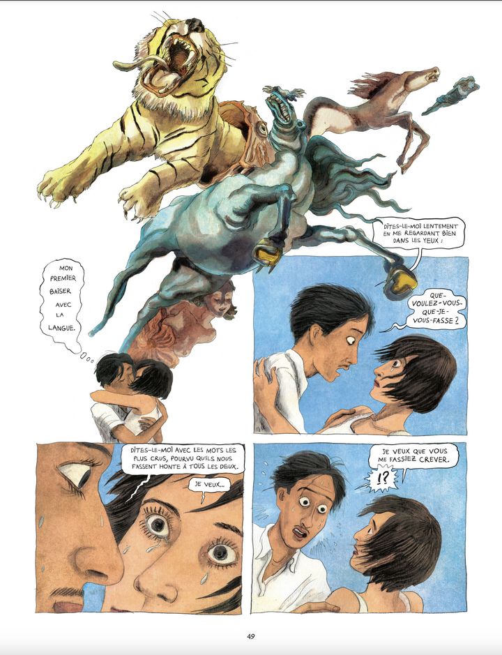 Une planche de la BD "Dali , Tome 2 - Gala" de Julie Birmant (scénario) et Clément Oubrerie (dessin). (DARGAUD)