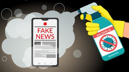 Illustration de la propagation des fake news, notamment sur le Covid-19. (VECTORIOS2016 / DIGITAL VISION VECTORS / GETTY IMAGES)