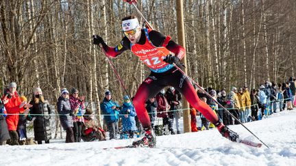 Sturla Holm Laegreid a remporté le sprint d'Oslo, vendredi 18 mars 2022. (TAAVI NAGEL / AFP)