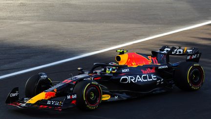 Sergio Pérez (Red Bull) sur le circuit de Bakou, samedi 29 avril 2023. (GIUSEPPE CACACE / AFP)