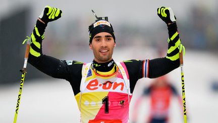 Martin Fourcade dernier relayeur de l'équipe de France (ODD ANDERSEN / AFP)