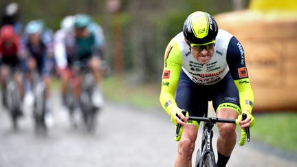 Alexander Kristoff sur le Grand Prix de l'Escaut, le 6 avril 2022. (LUC CLAESSEN / BELGA MAG via AFP)