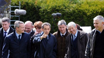 Nicolas Sarkozy &agrave; Vouvray (Indre-et-Loire), le 23 avril 2012. (ALAIN JOCARD / AFP)