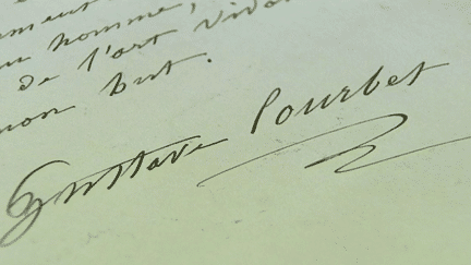 La signature de Gustave Courbet posée au bas des quelques 500 lettres écrites par le peintre.
 (France 3 / Culturebox)