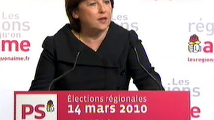 Martine Aubry, le 14 mars 2010