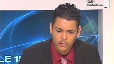 L'&eacute;lu guadeloup&eacute;en C&eacute;dric Cornet, le 7 septembre 2010, sur RFO. (RFO / YOUTUBE)