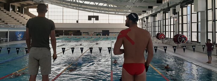 Florent Manaudou&nbsp;à l'entraînement à Marseille, le 16 juin 2020. (SIMON CARDONA / RADIOFRANCE)