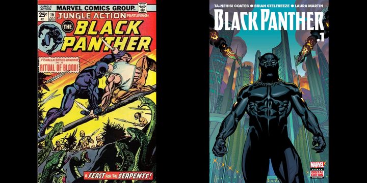 La BD Black Panther version sixties et version 2016.
 (Marvel)