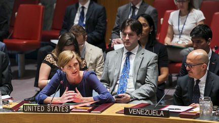 &nbsp; (L'Américaine Samantha Power au Conseil de sécurité de l'ONU vendredi © REUTERS/Lucas Jackson)