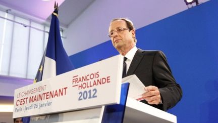 François Hollande à la Maison des métallos (jeudi 26 janvier 2012) (AFP)