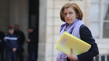 La ministre des Armées, Florence Parly dans la cour du Palais de l'Elysée à Paris, le 10 avril 2018. (LUDOVIC MARIN / AFP)