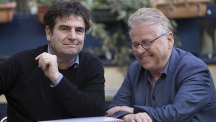 Romain Goupil et Daniel Cohn-Bendit, auteurs du documentaire "La Traversée", le 17 juin 2016. (SCARELLA)