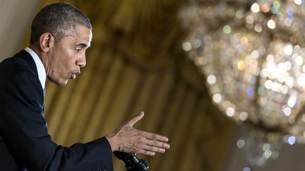 Le pr&eacute;sident am&eacute;ricain Barack Obama, le 5 novembre 2014 &agrave; Washington (Etats-Unis). (BRENDAN SMIALOWSKI / AFP)