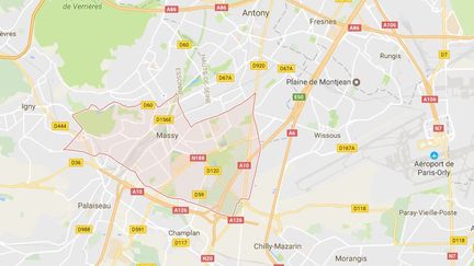 Capture écran Google Maps de la ville de Massy (Esonne), dimanche 7 mai 2017. (GOOGLE MAPS)