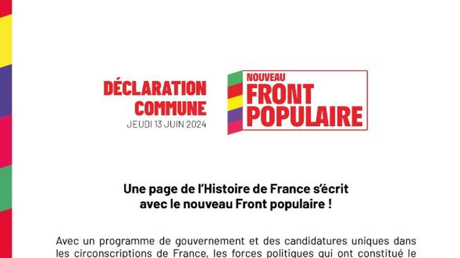 Elections L Gislatives Le Nouveau Front Populaire Annonce Avoir Scell Un Programme De