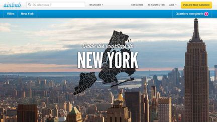 Capture d'&eacute;cran de la page "New York" du site internet de location d'appartements entre particuliers Airbnb.&nbsp; ( FRANCETV INFO)