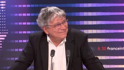 Eric Coquerel,&nbsp;député LFI, sur le plateau de franceinfo le vendredi 29 juillet. (FRANCEINFO / RADIOFRANCE)